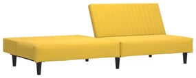 Sofá-cama de 2 lugares veludo amarelo