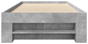 Estrutura de cama 90x200 cm derivados de madeira cinza sonoma