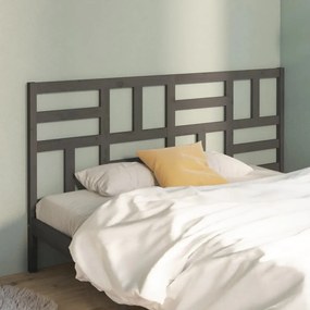 vidaXL Cabeceira de cama 186x4x100 cm pinho maciço cinzento