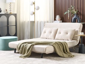 Conjunto de sofás-cama com 3 lugares em veludo creme VESTFOLD Beliani