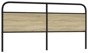 vidaXL Cabeceira de cama 200 cm derivados madeira/aço carvalho sonoma
