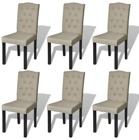 Cadeiras de jantar 6 pcs tecido cor camel