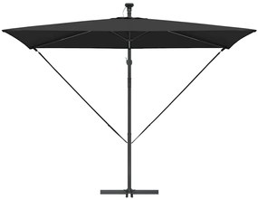 Guarda-sol de Bananeira Cantilever Preto 294 x 200 x 254 cm