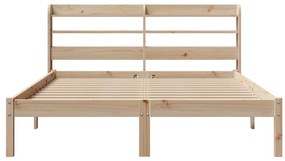 Cama sem colchão 140x190 cm madeira de pinho maciça