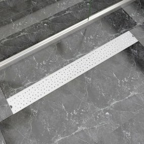 142194 vidaXL Dreno de chuveiro linear bolhas 1030x140 mm aço inoxidável