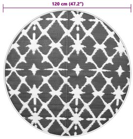 Tapete de exterior Ø120 cm ARAKIL PP azul e branco