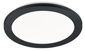 Luminária de teto redonda preta 26 cm incl. LED 3 degraus regulável IP44 - Lope Design