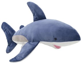 vidaXL Tubarão branco de peluche azul e branco