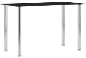 Mesa de jantar 120x60x75 cm vidro temperado preto