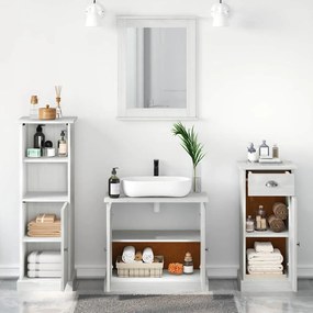 Conjunto de Móveis para Banheiro com gaveta 3 pcs Branco antigo
