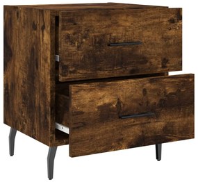 Mesa de cabeceira 2 pcs derivados de madeira carvalho fumado