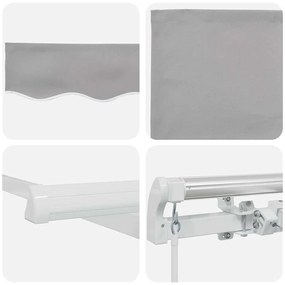 Toldo Retrátil Manual vidaXL Cinza Claro 350x250 cm