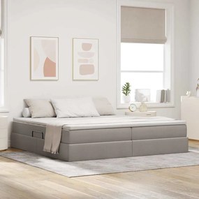 vidaXL Cama com arrumação e colchão Cinzento-acastanhado 200 x 200 cm