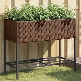 vidaXL Canteiro de jardim com prateleira 2pcs 90x40x75cm vime PE