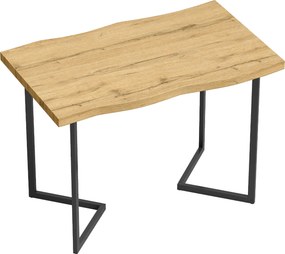 HOMCOM Mesa de Jantar para 2 Pessoas com Tampo Espesso Pernas Metálicas Estilo Moderno 110x67x75,5 cm Carvalho | Aosom Portugal