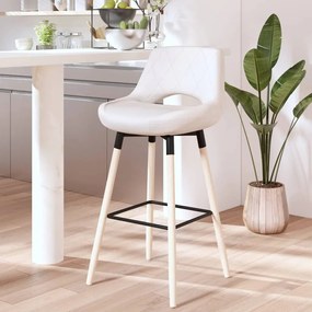 vidaXL Banco de bar tecido cor creme