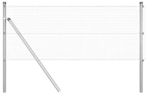 Cerca de Arame Soldado com 7 Postes 0.6x10 m Aço Galvanizado