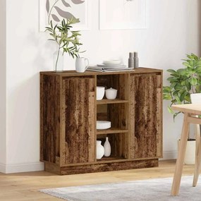 Aparador com LED Madeira Velha 90x32x75 cm Madeira Revestida