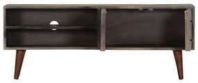 Móvel TV 130x30x46 cm madeira mangueira áspera maciça cinzento