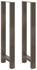 Pés de mesa de bar em aço natural, 2 peças, 50x (110-111) cm, aço