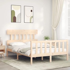 vidaXL Cama sem colchão 140x190 cm madeira de pinho maciça