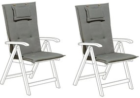 Conjunto de 2 almofadas para cadeira de jardim cinzento TOSCANA/JAVA Beliani