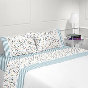 Jogo de lençóis 100% algodão - BERLIM da Casa&Algodão: cama 160/180cm - 1 lençol superior 260 x 300 cm + 1 lençol de baixo 260 x 300 cm+ 2 fronha almofada 50x70 cm