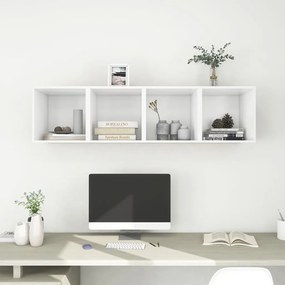 vidaXL Armários de parede 4pcs 37x37x37 cm derivados de madeira branco