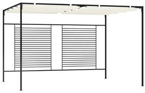 vidaXL Gazebo com telhado retrátil 3x4x2,3 m 180 g/m² cor creme