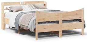 Estrutura de cama com cabeceira 140x200 cm pinho maciço