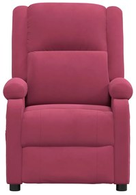 Poltrona de massagens elétrica veludo vermelho tinto