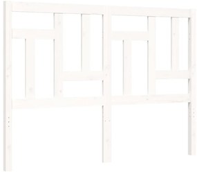 Cama sem colchão 140x190 cm madeira de pinho maciça branco