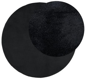 Tapete de pelo curto OVIEDO Ø 160 cm preto