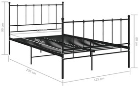 Estrutura de cama 120x200 cm metal preto