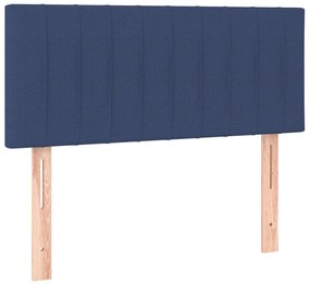 Cama com molas/colchão 90x190 cm tecido azul