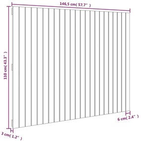 Cabeceira de parede 146,5x3x110 cm madeira de pinho maciça