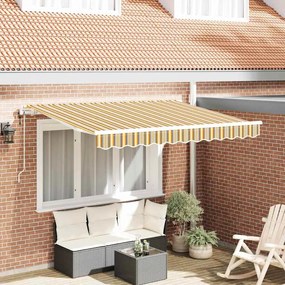 vidaXL Toldo Retrátil Amarelo e Cinza 3 x 2 m Metal