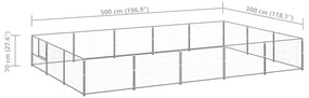 Canil para cães 15 m² aço prateado