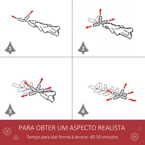 HOMCOM Árvore de Natal Ø140x225cm Neve Artificial com 1083 Pontas de P