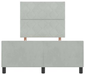 Estrutura de Cama vidaXL Cinza Claro 120x200 cm Veludo