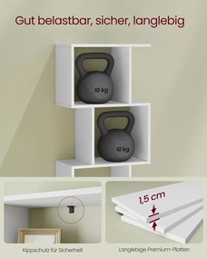 Estante com cinco prateleiras abertas 24 x 40 x 159 cm Branco