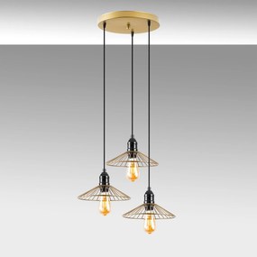 Candeeiro de Teto Kila – Dourado Brilhante – 53 x 53 x 114 cm