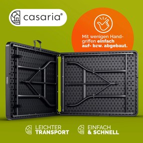 Mesa dobrável em plástico jardim, campismo 183x75x73cm antracite