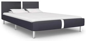 Estrutura de cama sem colchão 135x190 cm couro artificial preto