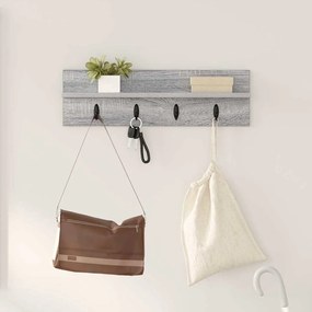 vidaXL Cabideiro de Parede Sonoma cinzento 60 x 10.5 x 18 cm