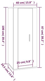 3 pcs conjunto móveis de TV madeira processada branco brilhante