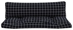 Almofadões p/ paletes 2 pcs tecido oxford padrão xadrez preto