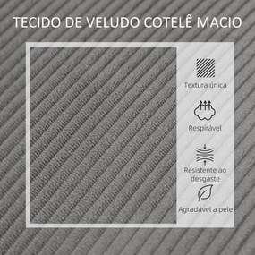 Sofá de 2 Lugares Estofado em Veludo Cotelê Sofá Sala de Estar sem Apo
