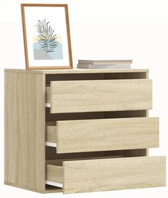 Cómoda com 3 Gavetas - 60x41x58 cm - derivados de madeira - carvalho s