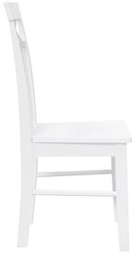 Cadeiras de jantar 2 pcs madeira de seringueira maciça branco